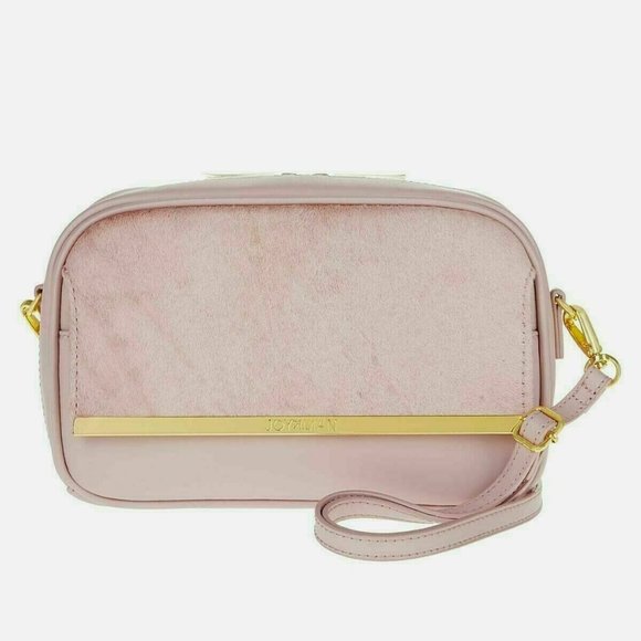JOY MANGANO AND IMAN Handbags - JOY & IMAN Leather & Calf Hair Crossbody Bag BLUSH